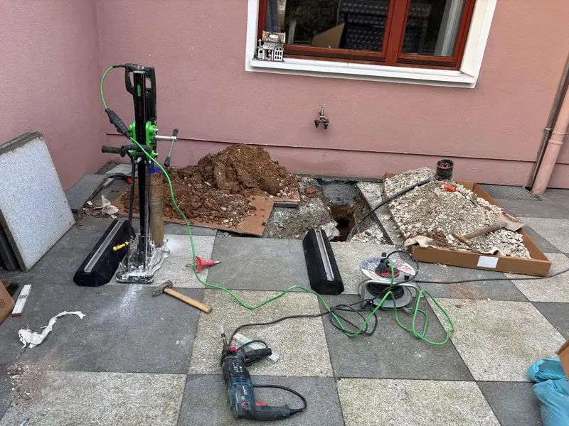 Izkop in priprava inštalacij ob objektu